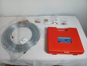 Brake Line Kit, 25 Ft. 3/16" Line, Fittings, And Double Flaring Tool Kit 8 Pcs. - Picture 1 of 11