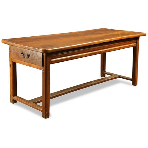 EARLY 19TH CENTURY FRENCH PROVINCIAL FRUITWOOD HARVEST TABLE (AF1-130) Cover