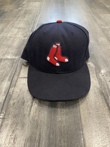 New Era 59Fifty Mens Hat MLB Boston Red Sox Socks Navy Fitted Cap Size 7 5/8 Cover
