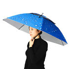 Chapeau parapluie double couche femmes hommes casquette de pluie pliante avec réglable Q7L0