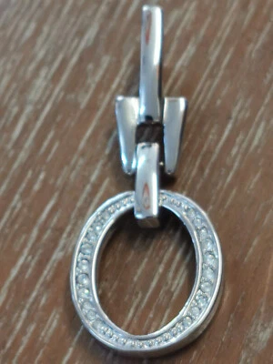 Pierre Lang  Ketten-Anhänger, 50 mm mit Öse, versilbert, mit Strasssteinen  (58) - Bild 1 von 4