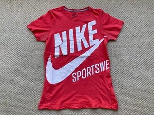 NIKE RED T-SHIRT YOUTH KIDS SIZE L USED CONDITION SLIM FIT - Picture 1 of 6