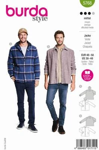 Schnittmuster Herrenjacke, Hemdjacke mit Kapuze Burda a5768 48-58 Herr - Bild 1 von 4