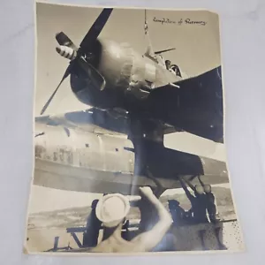 WWII Fotografia Completamento Recupero Aerei Militari Storia Navale 13,5 X 11 - Foto 1 di 3