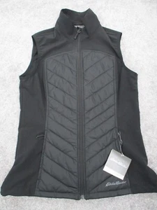 Eddie Bauer Vest Womens Small Black Stratify Hybrid Water Repel Outdoors New Tag - Picture 1 of 9