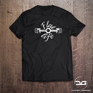 Flat Life lustiges Drift Auto Boxermotor Herren schwarz Neuheit JDM T-Shirt, DUB Euro - Bild 1 von 2