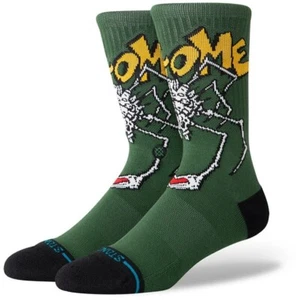 Stance $20 men's socks 1 pair crew length "WELCOME WILBUR" green size Large - Picture 1 of 2