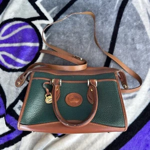 DOONEY & BOURKE ALL WEATHER LEATHER GREEN PURSE / HANDBAG DUCK - Picture 1 of 10