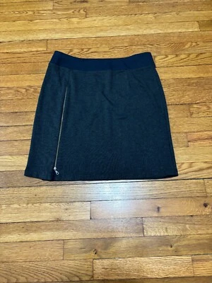 Falda Sahalie para mujer talla mediana gris cintura elástica acento cremallera Foto 1 de 4