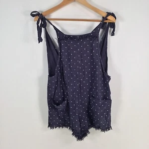 Evie womens playsuit romper size 8 navy blue polka dot sleeveless cotton 070352 - Picture 1 of 9