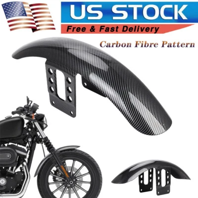 Carbon Fibre Front Fender Mudguard For Harley Sportster 1200 883 XL1200 88-2024 Foto 1 de 4