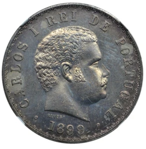 Portugal 500 Reis 1899 NGC MS62 'Carlos I' - Picture 1 of 3