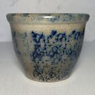 Vintage Eldreth Pottery 1990 Wheel Thrown Salt Glaze Cobalt Sponge 5.25" Crock