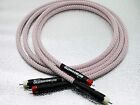 1Pair HiFi 8N Solid OCC Copper Silver RCA Audio Cable