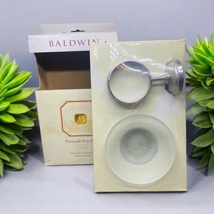 Baldwin Soap Dish Wallmount In Satin Nickel Champlain Frosted Bowl 3866-150 - Picture 1 of 7