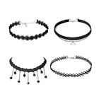 4Pcs Necklaces Funny Ornament Chocker Necklaces Gothic Chocker Lady Women Girl