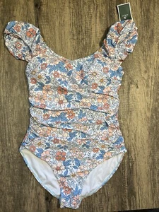 EoMeNIE 1 Piece Swim Suit bathing suit Pink Floral Size Large (NEW) - Picture 1 of 11