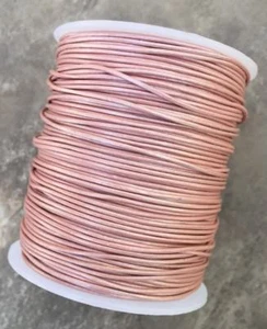 1mm 1.5mm 2mm Metallic Baby Pink Round Leather Cord Premium Leather Cord 38 - Picture 1 of 1