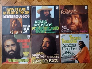 DEMIS ROUSSOS pictures sleeve cover single records SP lot Forever and ever NM - Imagen 1 de 2