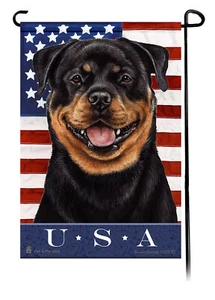 Patriotic USA Garden Flag - Rottweiler 118 - Picture 1 of 1