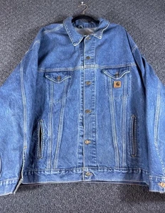 Vintage Carhartt Classic Blue Denim Jean Jacket Men’s Size 2XL - Picture 1 of 5