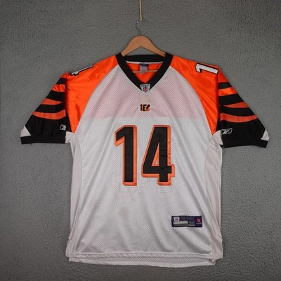 Camiseta de fútbol americano Cincinnati Bengals para hombre 56 blanca naranja NFL Andy Dalton Reebok Foto 1 de 4
