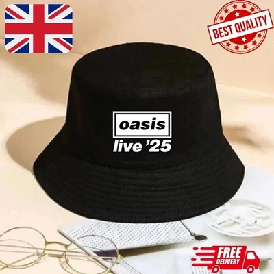 Unisex Oasis Band Bucket Hat – Concert Essential Birthday Gift New UK Seller
