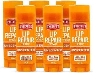 Lip Repair Unscented Lip Balm for Dry, Cracked Lips - Stick (6 Pack) - Moisturiz - Picture 1 of 11