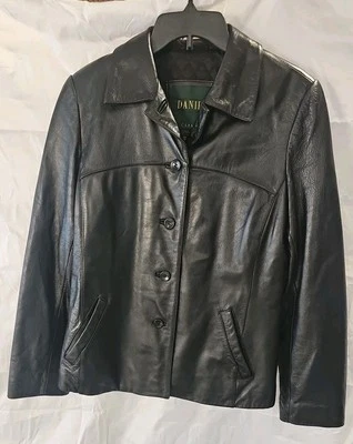 JAQUETA DE COURO MASCULINA DANIER CANADÁ PRETA TAMANHO EUA 6-8.CAN XS/TP UK8-10 - Imagem 1 de 4