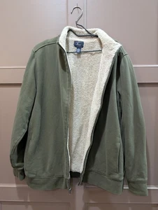 G.H. BASS & Co. Green L Sherpa Lined Fleece Jacket sz. large - Picture 1 of 7