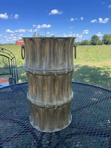 Vintage Faux Bambus Design Messing Schirmständer Türklopfer Ringe SCHWER ANSEHEN - Bild 1 von 24