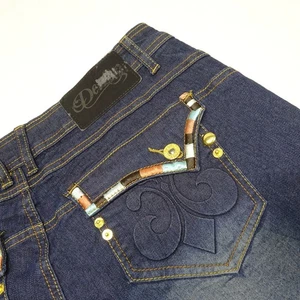 Vintage Dereon 90s Y2K Size 15/16 Embroidered Patten Pockets Jeans NEU - Bild 1 von 12