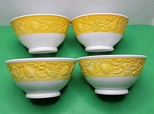 Lotto di 4 - Ciotole Quadrifoglio Ceramica 5,5" - Gialle e Bianche - Made in Italy -  - Foto 1 di 15