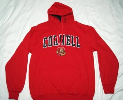 cornell big red bears pullover hoodie men's medium red kangaroo pocket - Image 1 of 4