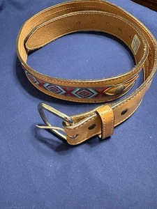 Cintura TexTan Western in pelle stile Ranger USA taglia 34. G4 - Foto 1 di 7