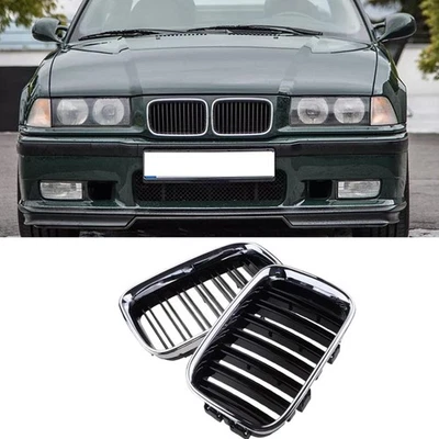 Parrilla delantera cromada negra brillante para BMW E36 318IS 325i M3 1992-96_ Foto 1 de 4