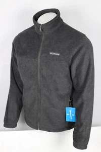 Columbia Men's Mount Grant Fleece Full Zip Jacket Charcoal Zip Pockets - Picture 1 of 5