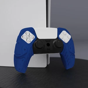 Blue Soft Silicone Case Grips Skins for ps5 Controller w/Thumbstick Caps - Picture 1 of 9
