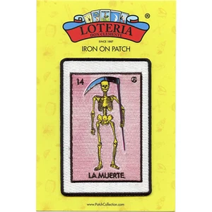 La Muerte 14 Patch Death Mexican Loteria Card Sublimated Embroidery Iron On - Picture 1 of 3