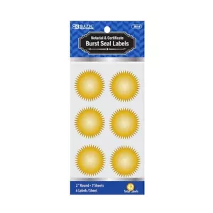 BAZIC 2" Gold Foil Notary/Certificate Seal Label (42/Pack) - Picture 1 of 1