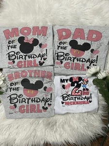 Mouse Party Birthday Tee Shirts Mom Dad Brother Sister - Picture 1 of 1
