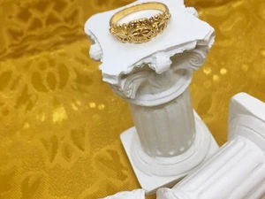 22K Real Yellow Gold Ring Diamond Cut Patterns - Picture 1 of 13