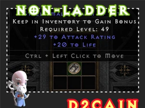 Diablo 2 SC⭐️Non-Ladder⭐️36AR, 20Life SC Steel Small Charm Of Vita⭐️PC/SWITCH/PS - Picture 1 of 1
