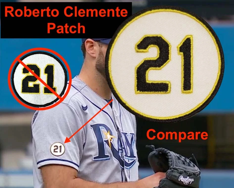 ROBERTO CLEMENTE Patch #21 Patch Baseball Jersey PATCH PIRATES PUERTO RICO MLB - Image 1 of 3