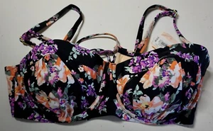 XHILARATION WOMEN'S PLUS MULTICOLOR FLORAL BIKINI TOP 26W NEW WITH TAGS!!! - Picture 1 of 2