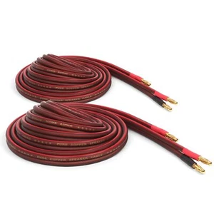 Micca 14 Gauge Pure Copper Speaker Wire, 6 Feet 2 Pack, Gold Plated Banana Pl... - Picture 1 of 4