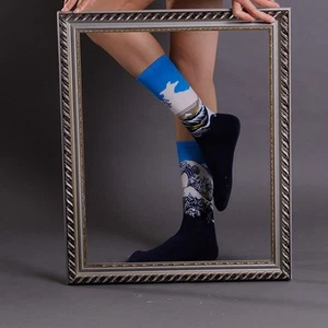 NEW COTTON RICH SOCKS FAMOUS PAINTINGS  VAN GOUGH DAVINCI FAST FREE POST  - Picture 1 of 17
