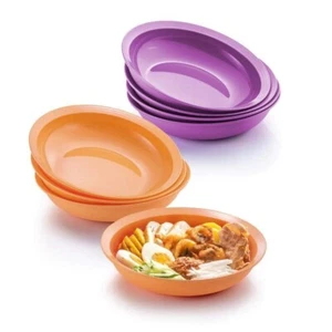 NEW Tupperware microwave reheatable luncheon plate set of 4 pc - Multi Color - Picture 1 of 6