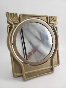 Vintage Art Deco Swivel Tabletop Free Standing Mirror Brass Bronze 9.5in - Picture 1 of 9