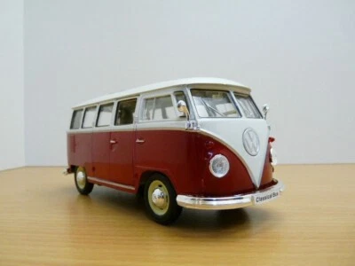 VW COMBI T1 rouge et blanc 1/24 - Imagen 1 de 4